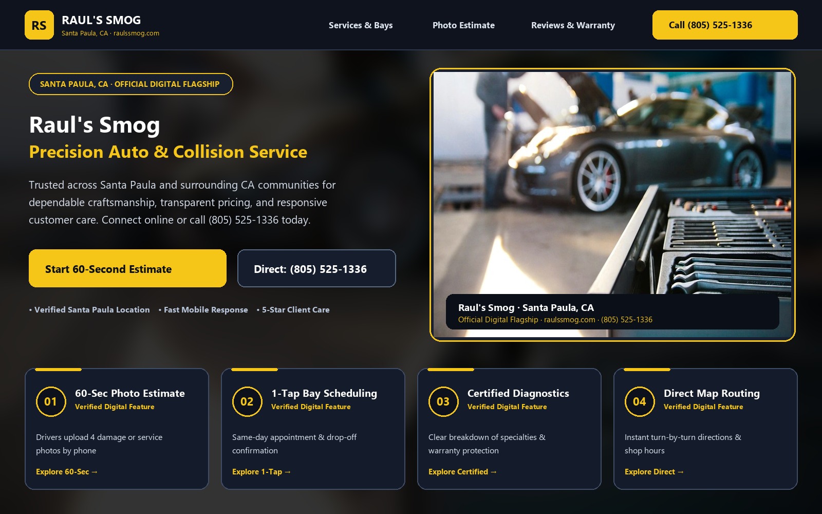 Proposed Raul's Smog homepage preview